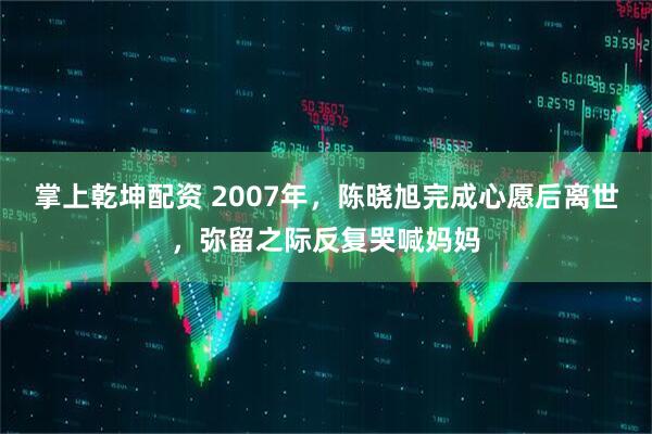 掌上乾坤配资 2007年，陈晓旭完成心愿后离世，弥留之际反复哭喊妈妈